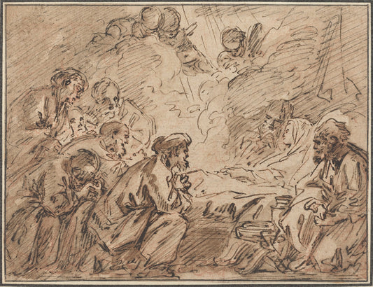 The Death of the Virgin by François Boucher (French, 1703 - 1770), 16X12"(A3)Poster Print