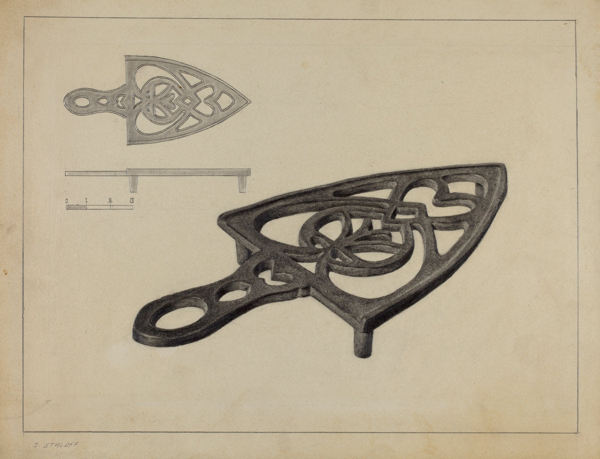 Pa. German Flat-iron Holder by Jack Staloff (American, active c. 1935), 16X12"(A3)Poster Print