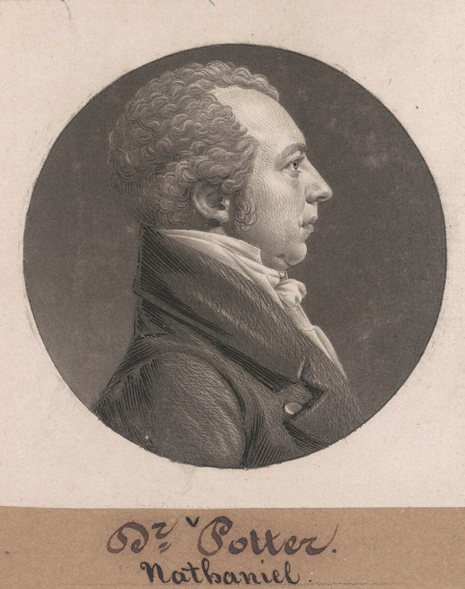 Nathaniel Potter by Charles B. J. Févret de Saint-Mémin (French, 1770 - 1852), 16X12"(A3)Poster Print