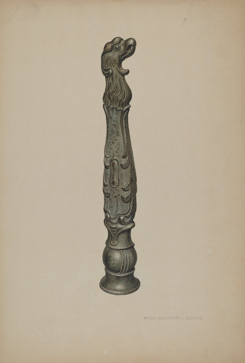 Iron Hitching Post by Rose Campbell-Gerke (American, active c. 1935), 16X12"(A3)Poster Print