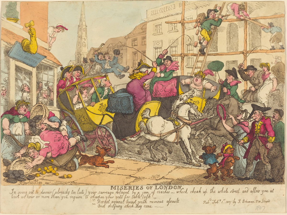Miseries of London by Thomas Rowlandson (British, 1756 - 1827), 16X12"(A3)Poster Print