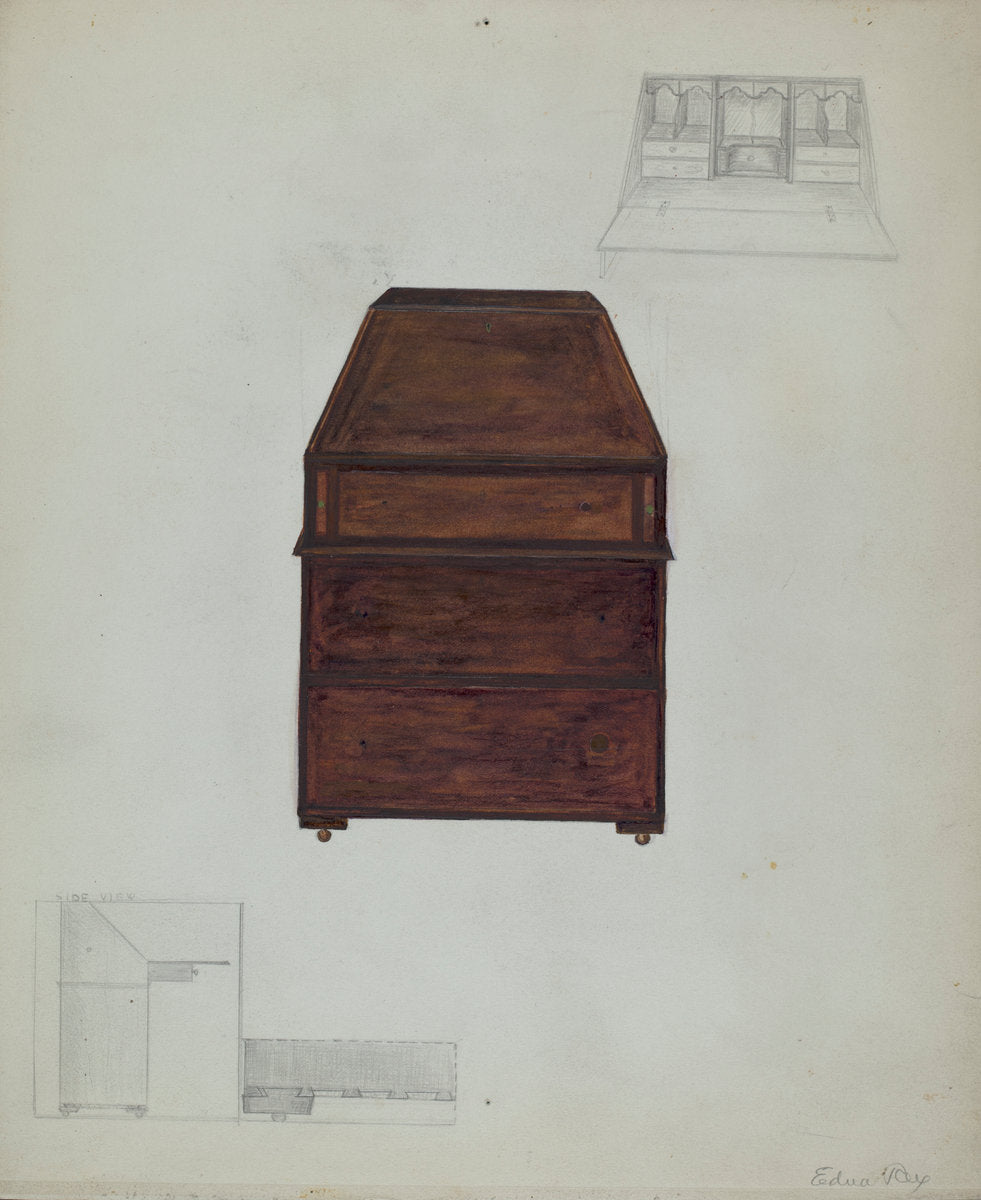 Desk by Edna C. Rex (American, active c. 1935), 16X12"(A3)Poster Print