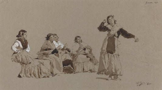 Spanish Dancers by Pio Joris (Italian, 1843 - 1921), 16X12"(A3)Poster Print