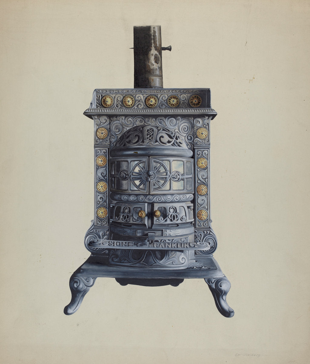 Stove by Einar Heiberg (American, active c. 1935), 16X12"(A3)Poster Print