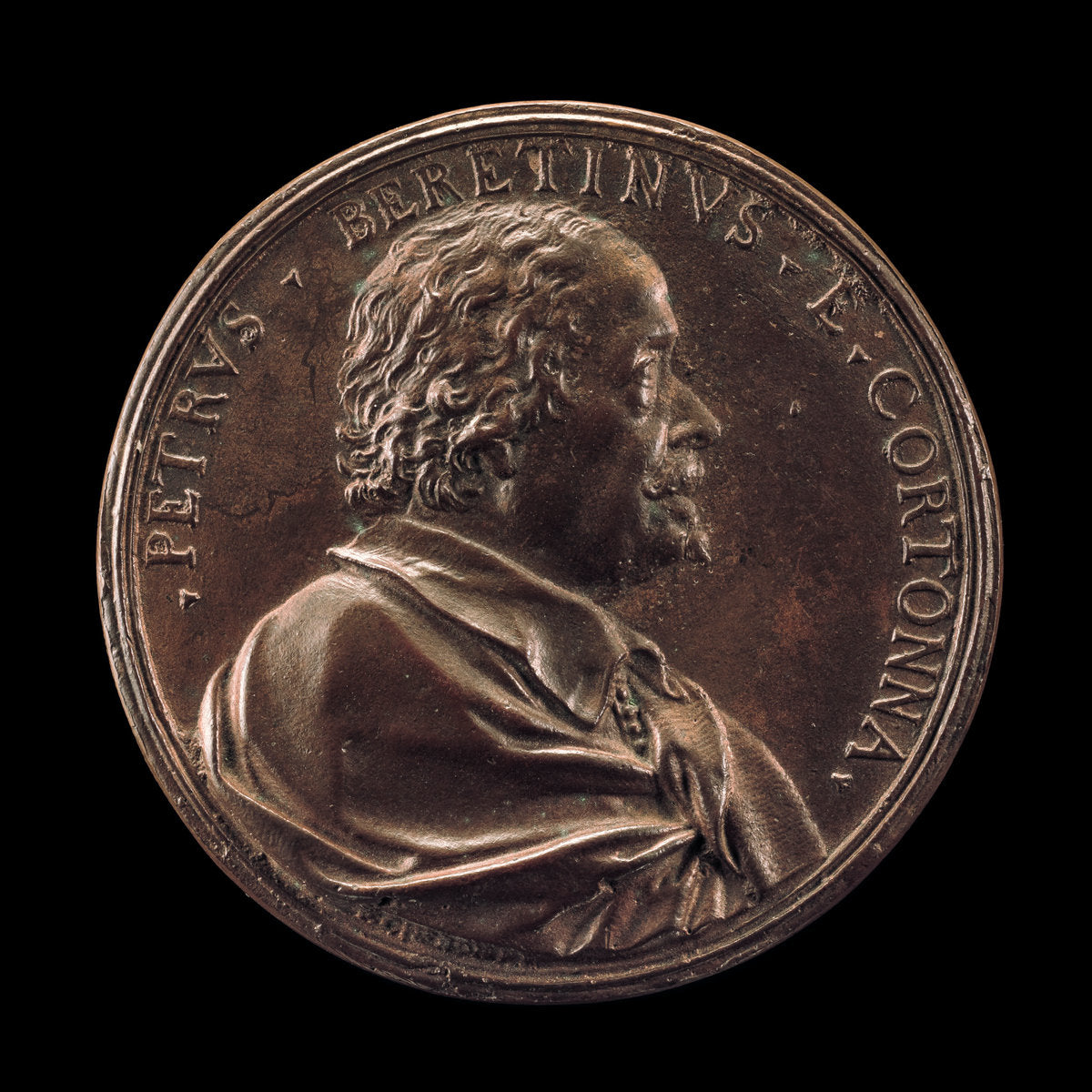 Pietro da Cortona, 1596-1669, Italian Painter [obverse] by Charles-Jean-François Chéron (French, 1635 - 1698), 16X12"(A3)Poster Print