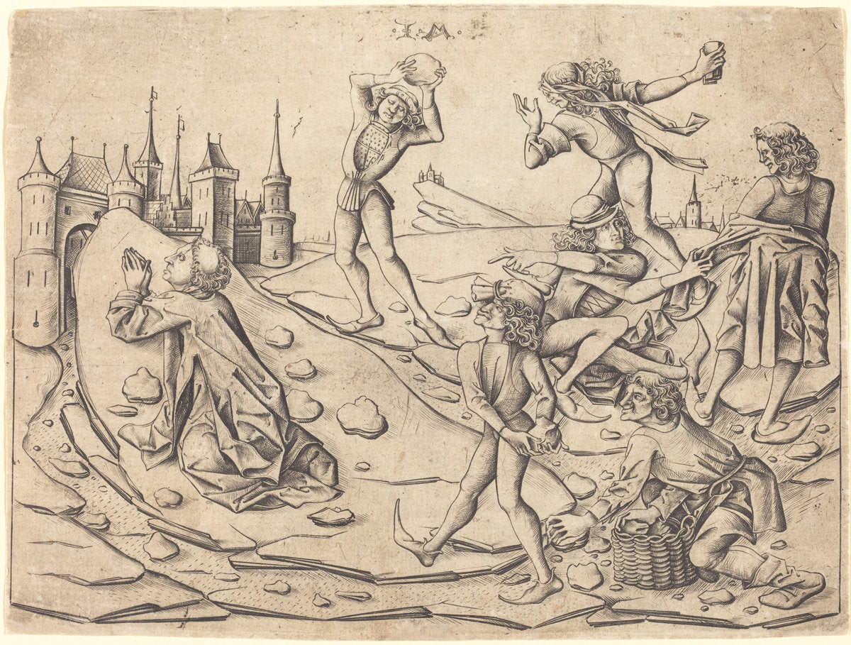 The Stoning of Saint Stephen by Israhel van Meckenem (German, c. 1445 - 1503), 16X12"(A3)Poster Print
