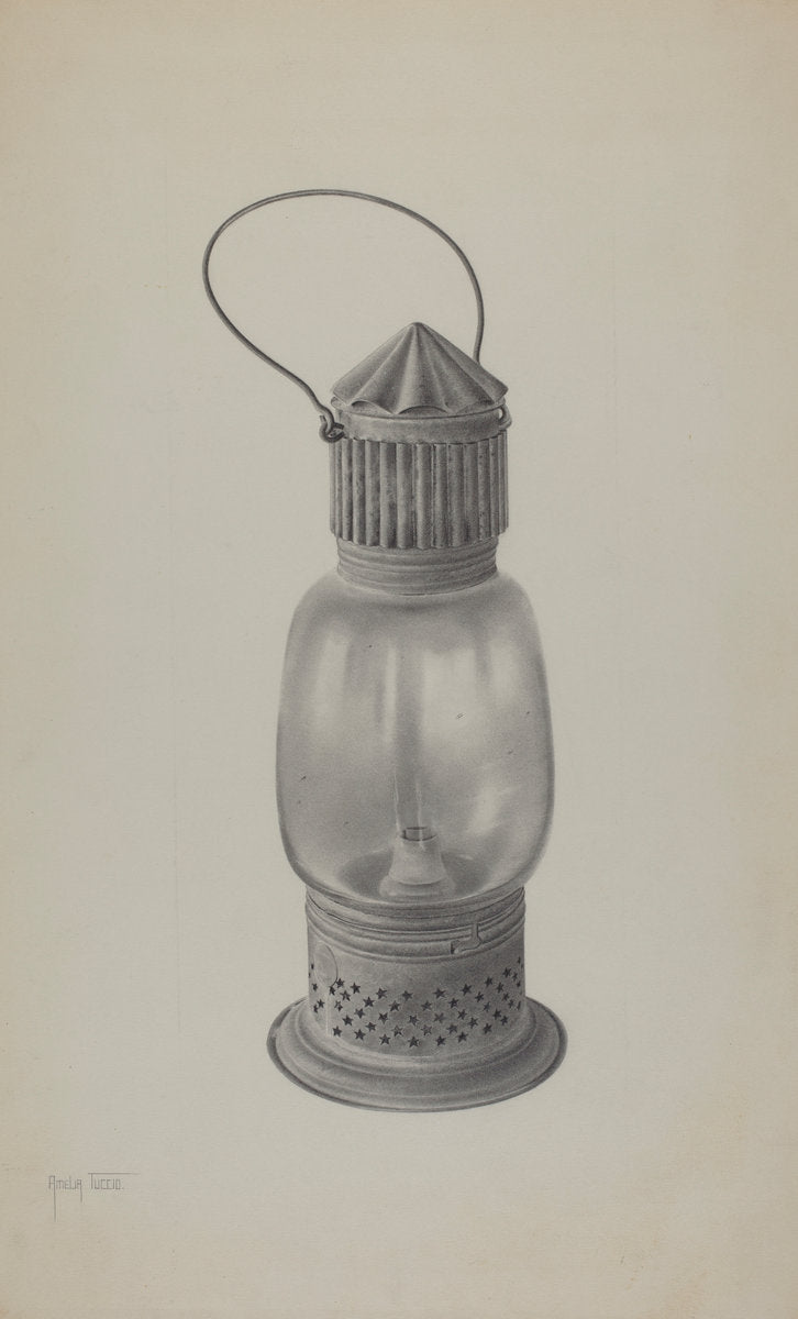 Hand Lantern by Amelia Tuccio (American, active c. 1935), 16X12"(A3)Poster Print