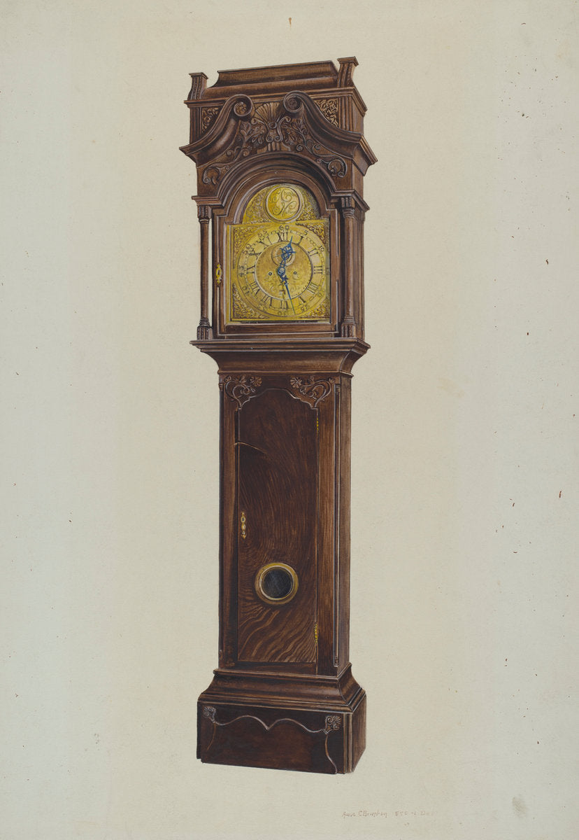 Grandfather Clock by Amos C. Brinton (American, 1888 - 1982), 16X12"(A3)Poster Print