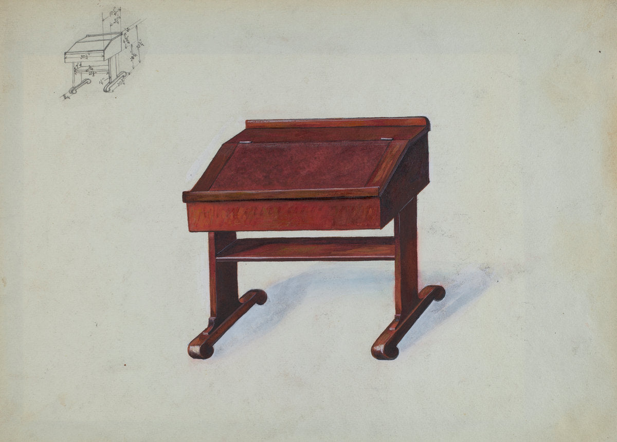 Desk by Edward L. Loper (American, born 1916), 16X12"(A3)Poster Print