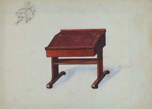 Desk by Edward L. Loper (American, born 1916), 16X12"(A3)Poster Print