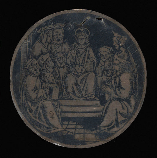 niello plate by Italian 15th Century (Christ Disputing with the Doctors), 16X12"(A3)Poster Print