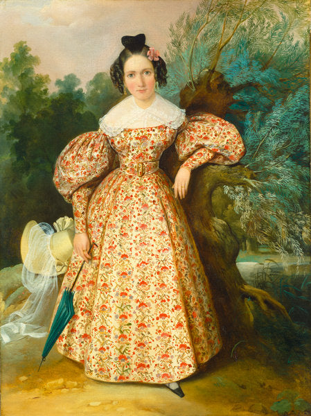 c. 1835 by Unknown 19th Century (Portrait of a Young Lady), 16X12"(A3)Poster Print