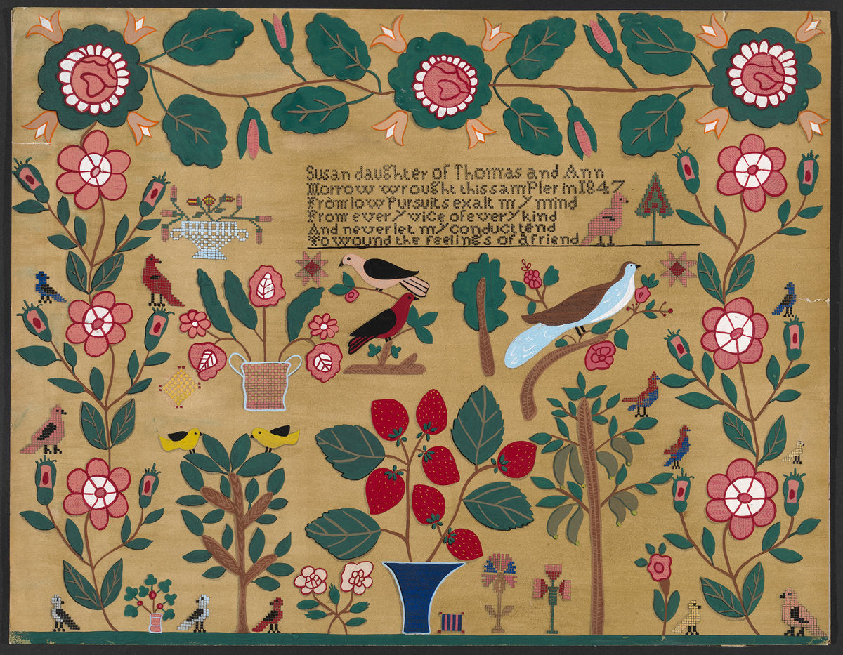 Sampler by Katherine Hastings (American, active c. 1935), 16X12"(A3)Poster Print