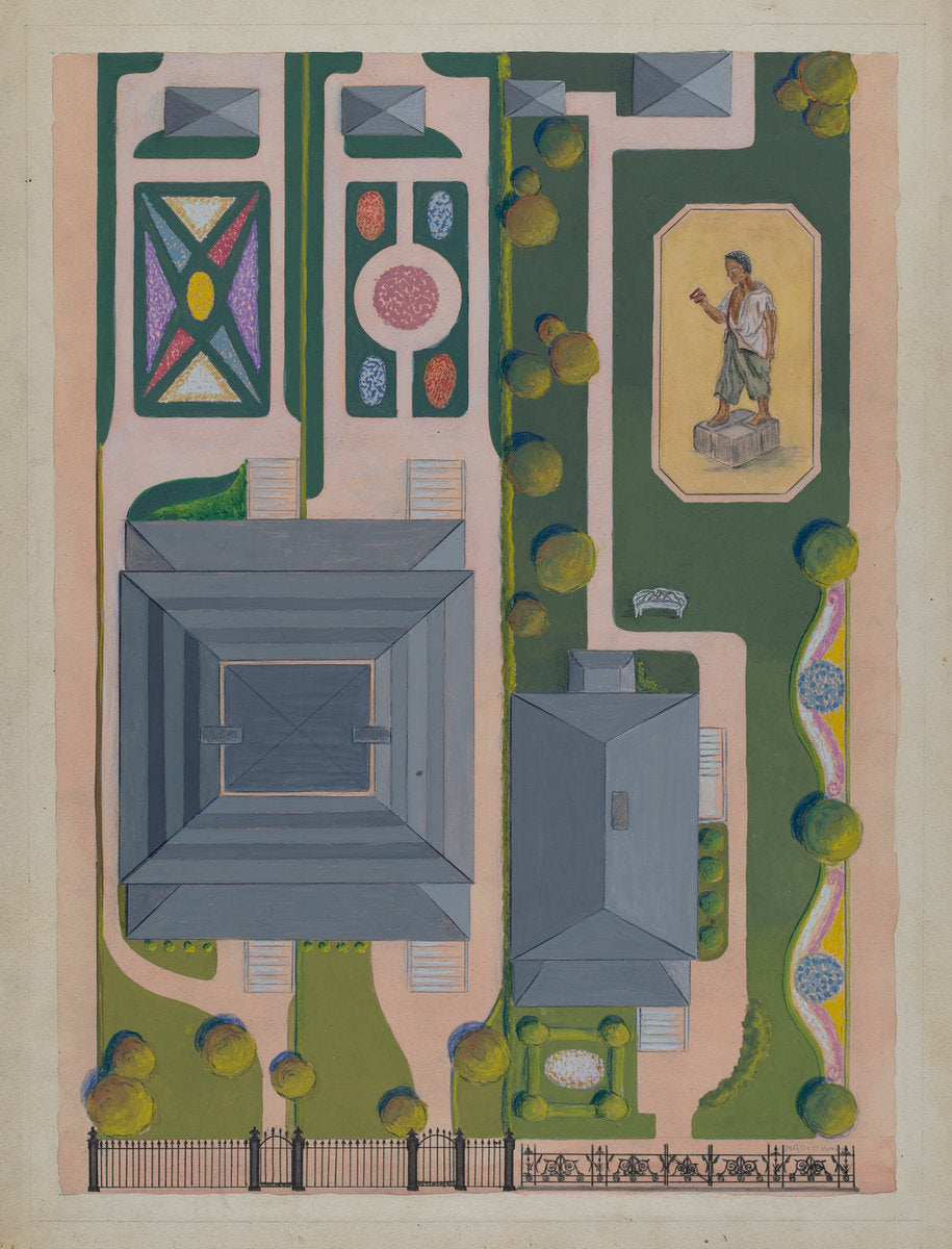 Ward and Green Gardens by Meyer Goldbaum (American, active c. 1935), 16X12"(A3)Poster Print