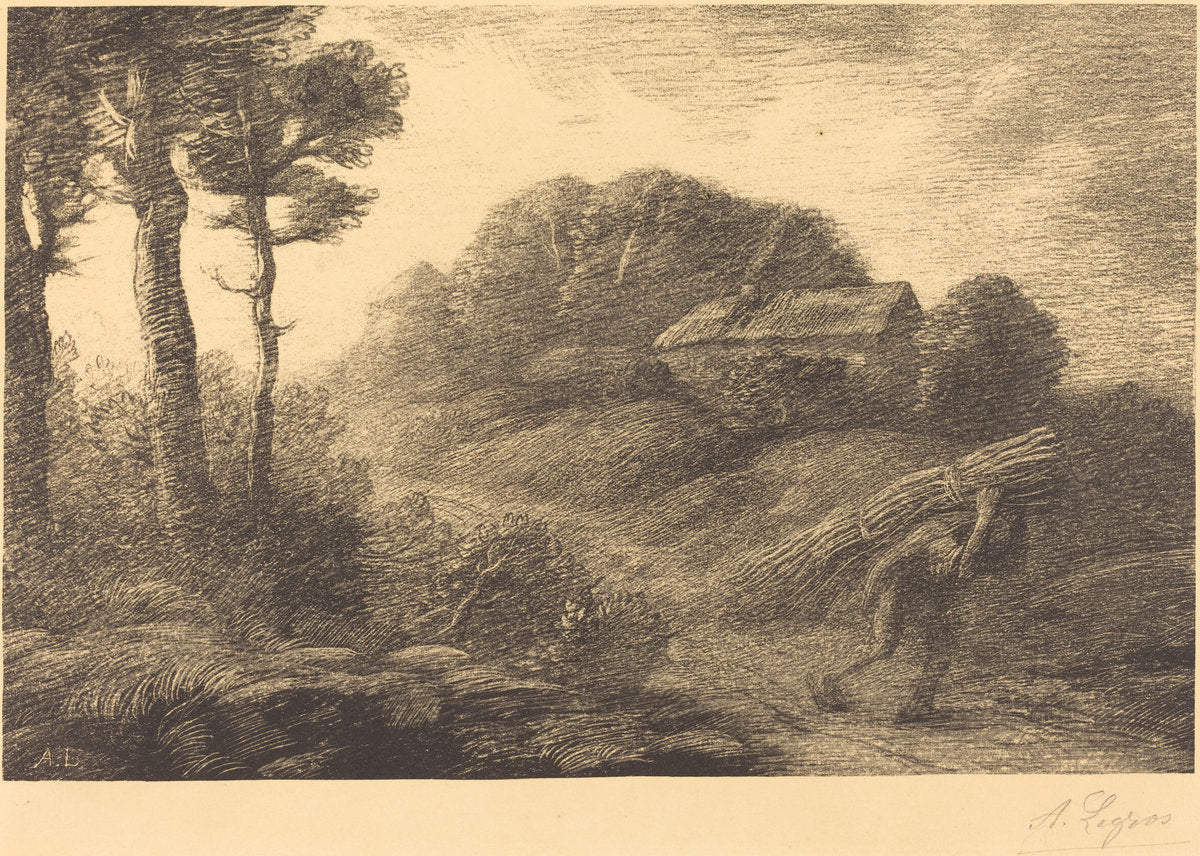 Return of the Fagot-gatherer, 2nd plate (Le retour du fagotier) by Alphonse Legros (French, 1837 - 1911), 16X12"(A3)Poster Print