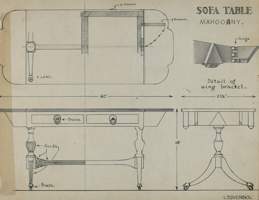 Sofa Table by Isidore Sovensky (American, active c. 1935), 16X12"(A3)Poster Print