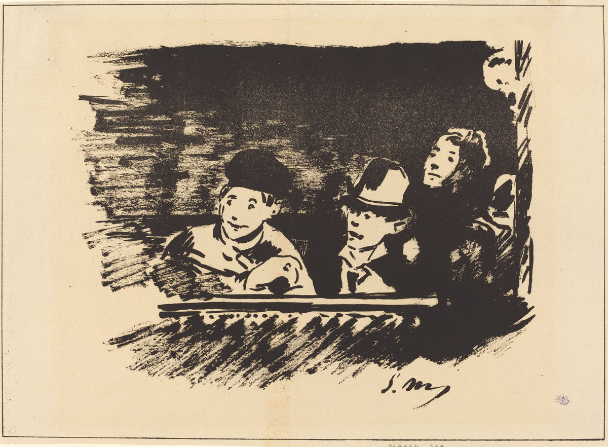 Au Paradis (In the Balcony) by Edouard Manet (French, 1832 - 1883), 16X12"(A3)Poster Print