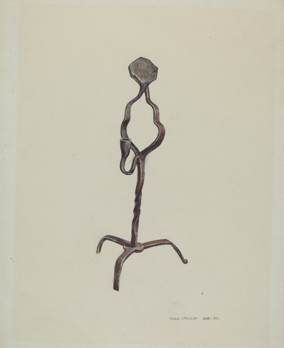 Combination Rush/Candle Holder by Leslie Macklem (American, active c. 1935), 16X12"(A3)Poster Print