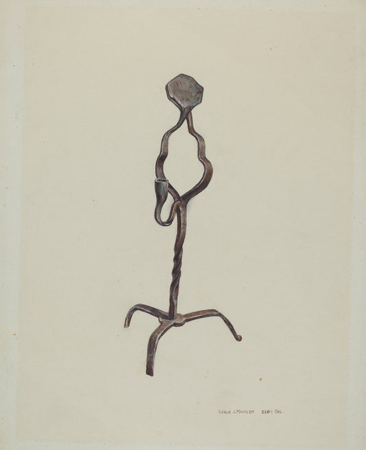 Combination Rush/Candle Holder by Leslie Macklem (American, active c. 1935), 16X12"(A3)Poster Print