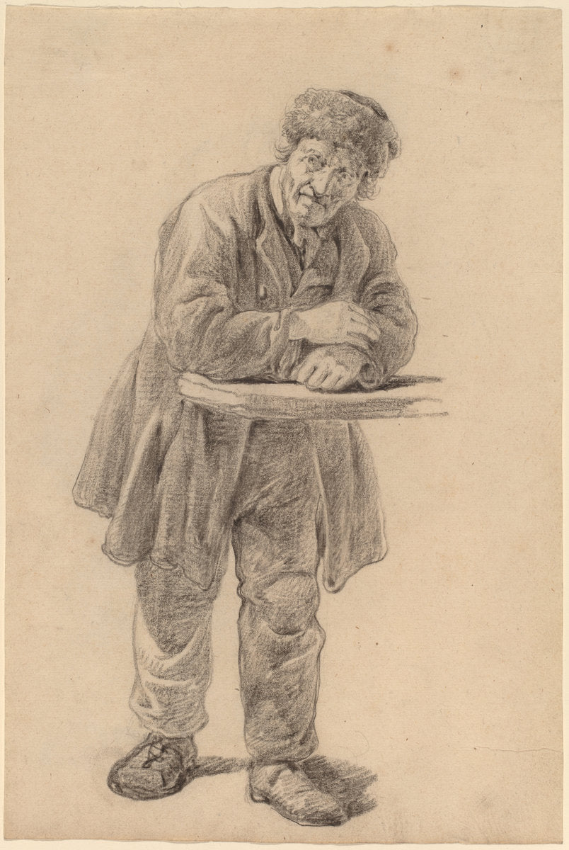 Man Leaning on a Counter by Charles Wesley Jarvis (American, probably 1812 - 1868), 16X12"(A3)Poster Print