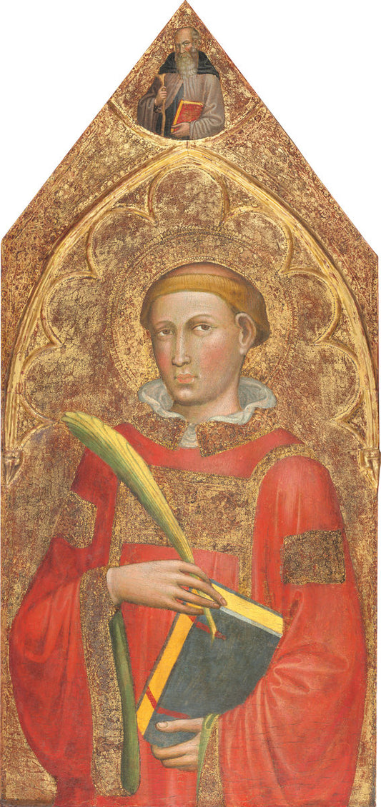 Deacon Saint, with Saint Anthony Abbot [right panel] by Martino di Bartolomeo (Sienese, active 1393/1434), 16X12"(A3)Poster Print