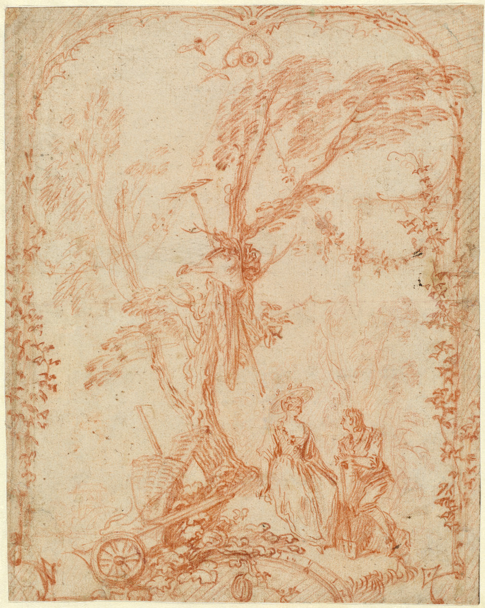 The Gallant Gardener by Antoine Watteau (French, 1684 - 1721), 16X12"(A3)Poster Print