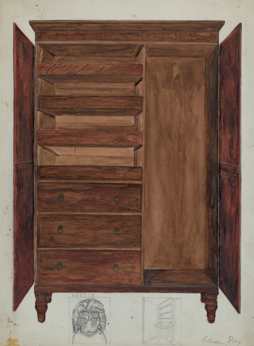 Wardrobe, John Marshall's by Edna C. Rex (American, active c. 1935), 16X12"(A3)Poster Print