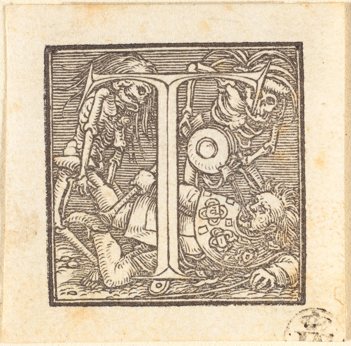 Letter T by Hans Holbein the Younger (German, 1497/1498 - 1543), 16X12"(A3)Poster Print
