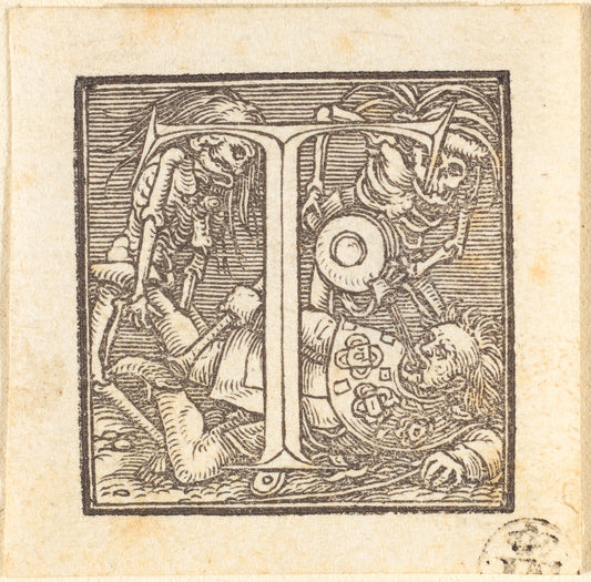 Letter T by Hans Holbein the Younger (German, 1497/1498 - 1543), 16X12"(A3)Poster Print
