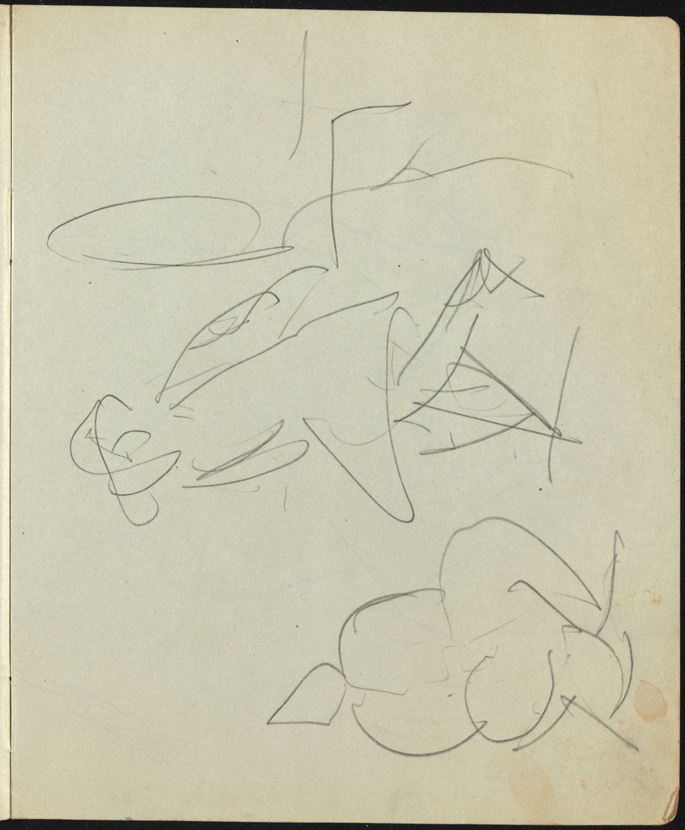 Dancers and Performers (Page from a Sketchbook) by Ernst Ludwig Kirchner (German, 1880 - 1938), 16X12"(A3)Poster Print