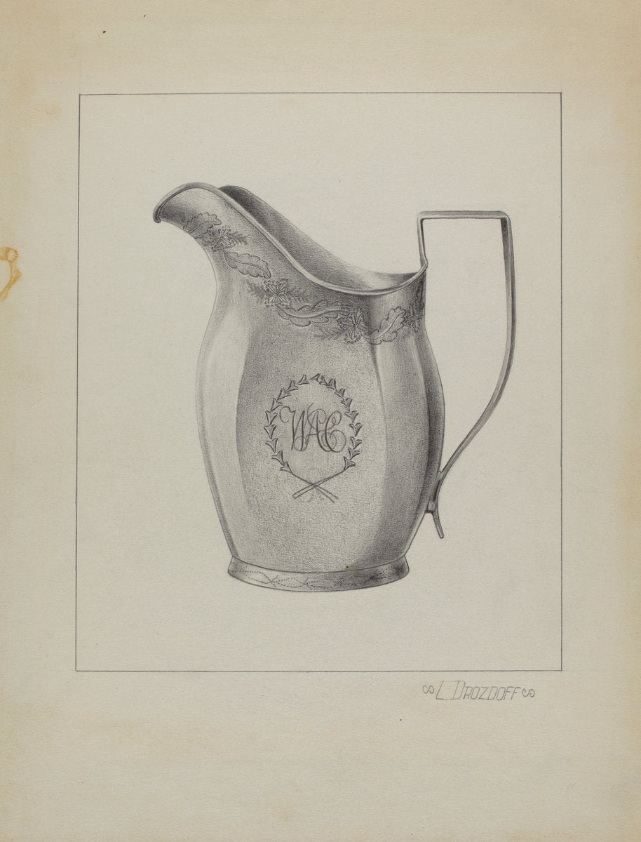 Silver Creamer by Leo Drozdoff (American, 1913 - 1964), 16X12"(A3)Poster Print