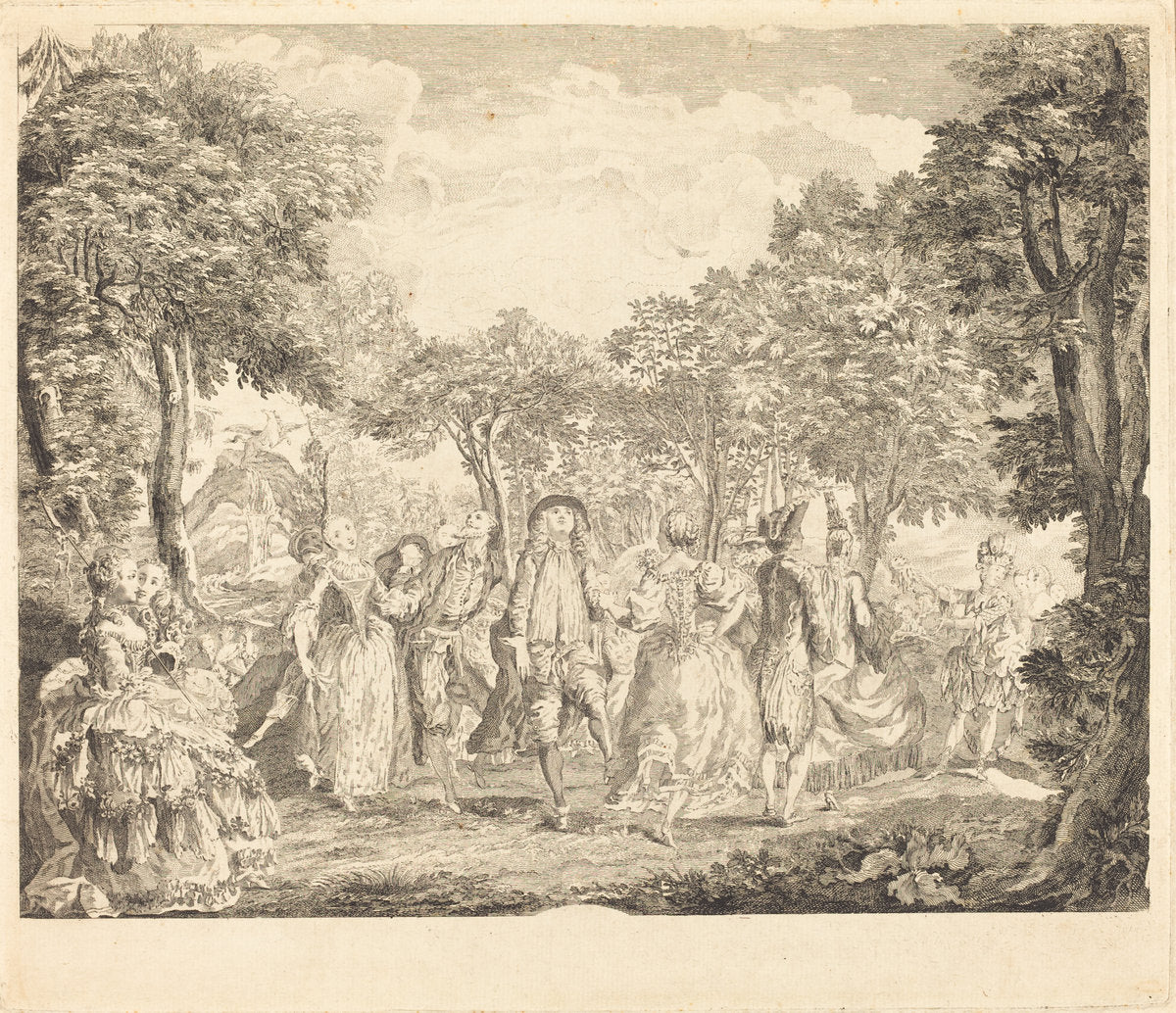 Ballet at the Opera by Pierre-François Basan after Gabriel Jacques de Saint-Aubin (French, 1723 - 1797), 16X12"(A3)Poster Print
