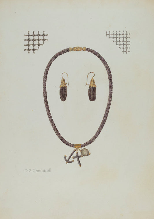 Hair Jewelry by Douglas Campbell (American, active c. 1935), 16X12"(A3)Poster Print