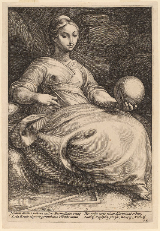 Erato by Hendrik Goltzius (Dutch, 1558 - 1617), 16X12"(A3)Poster Print