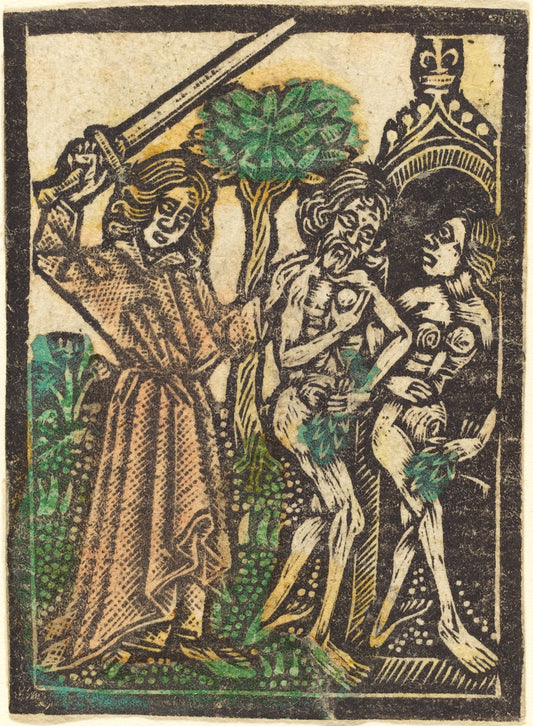 1460/1480 by Workshop of Master of the Aachen Madonna (The Expulsion from the Garden of Eden), 16X12"(A3)Poster Print