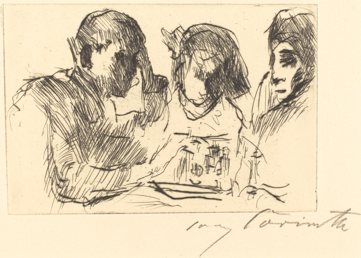 Chess Players (Schachspiel) by Lovis Corinth (German, 1858 - 1925), 16X12"(A3)Poster Print