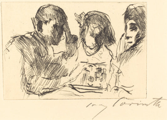Chess Players (Schachspiel) by Lovis Corinth (German, 1858 - 1925), 16X12"(A3)Poster Print