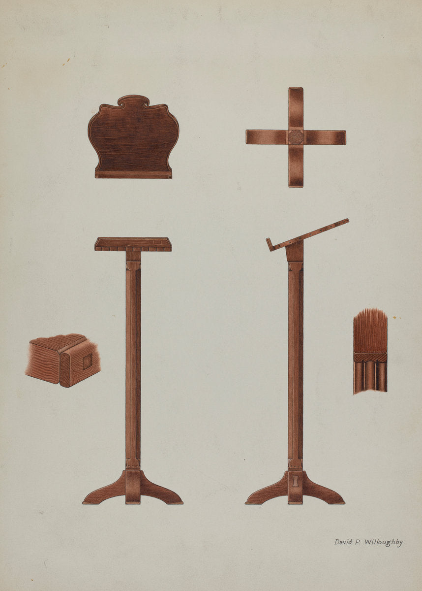 Lectern (Reading Stand) by David P Willoughby (American, active c. 1935), 16X12"(A3)Poster Print