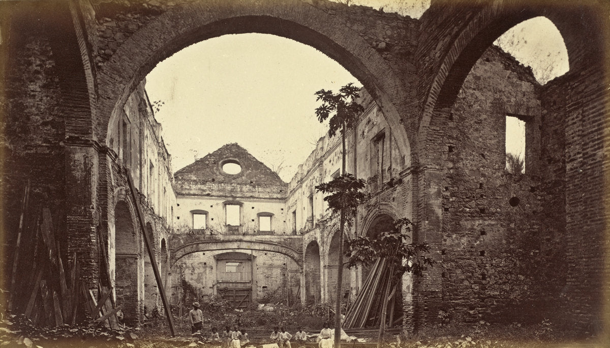 Ruins of the Church of Santo Domingo-Panama by Eadweard Muybridge (American, born England, 1830 - 1904), 16X12"(A3)Poster Print