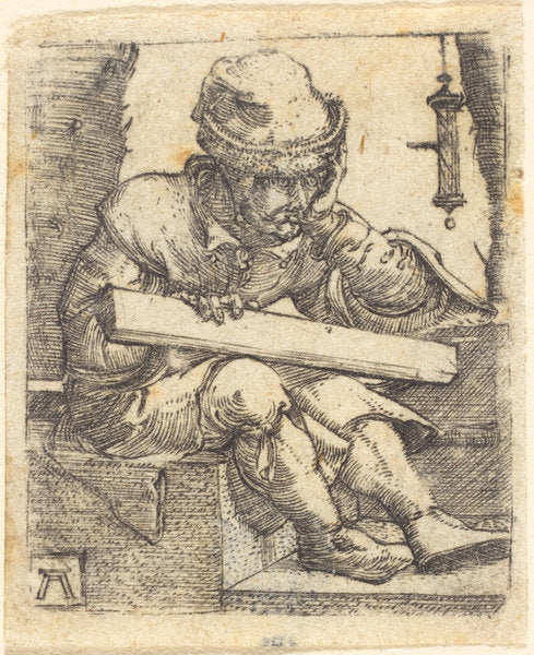 The Pensive Carpenter by Albrecht Altdorfer (German, 1480 or before - 1538), 16X12"(A3)Poster Print