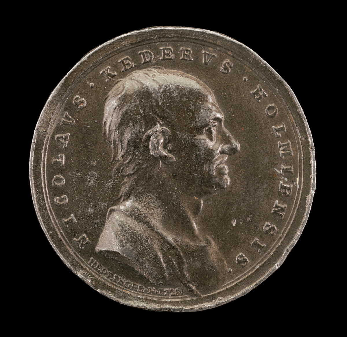 Nicolaus Keder, 1659-1735, Swedish Antiquarian and Numismatic Scholar [obverse] by Johann Karl Hedlinger (Swiss, 1691 - 1791), 16X12"(A3)Poster Print