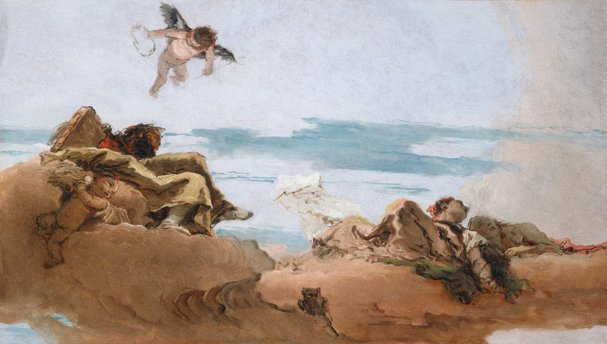 Study for a Ceiling with the Personification of Counsel by Giovanni Battista Tiepolo (Italian, 1696 - 1770), 16X12"(A3)Poster Print