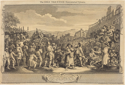 The Idle 'Prentice Executed at Tyburn by William Hogarth (English, 1697 - 1764), 16X12"(A3)Poster Print