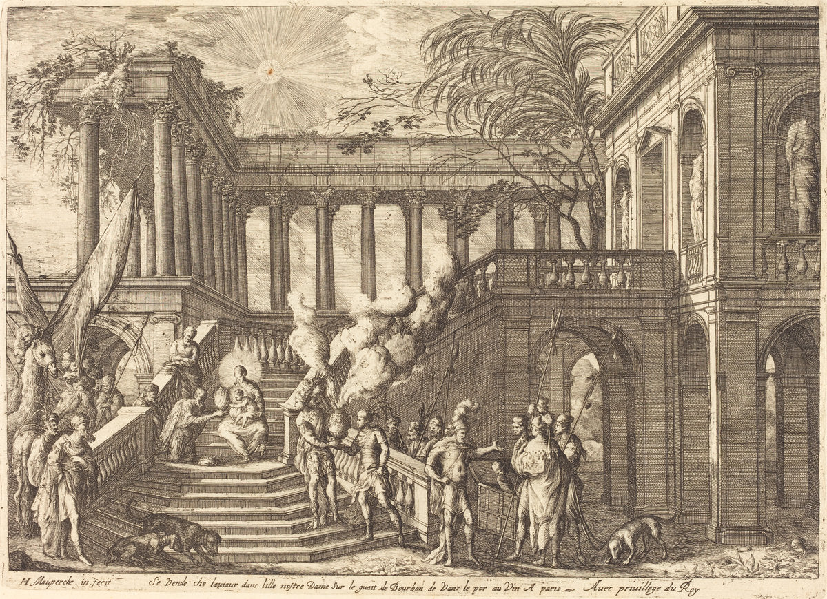 The Adoration of the Kings by Henri Mauperche (French, c. 1602 - 1686), 16X12"(A3)Poster Print