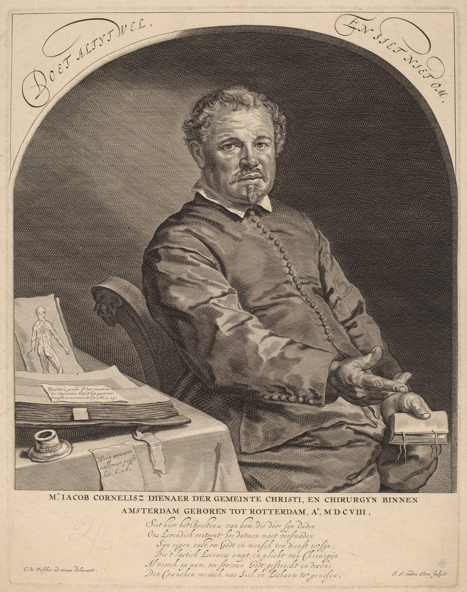 Jacob Cornelius by Frederik Hendrik van den Hove after Cornelis Visscher (Dutch, c. 1628 - 1698), 16X12"(A3)Poster Print
