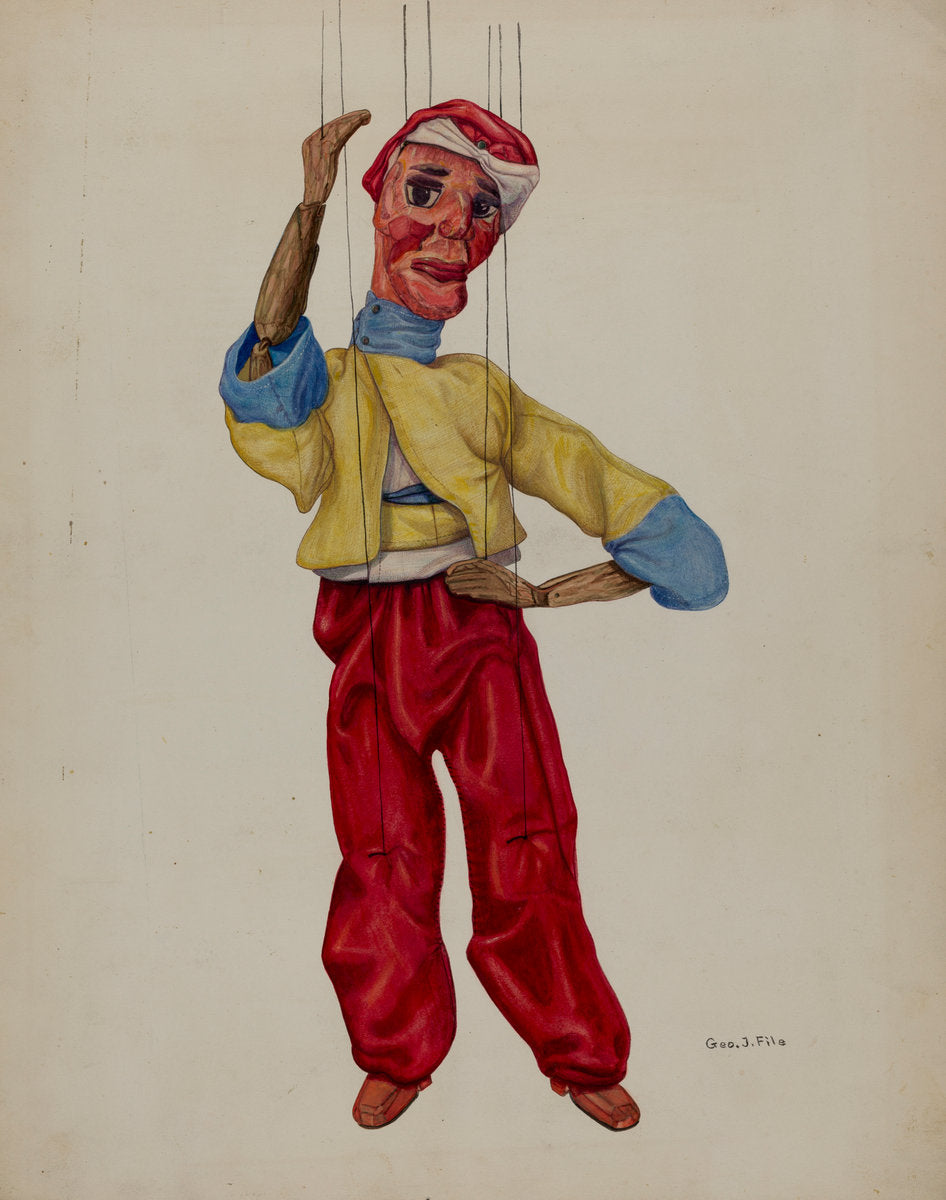 Sinbad Marionette by George File (American, active c. 1935), 16X12"(A3)Poster Print