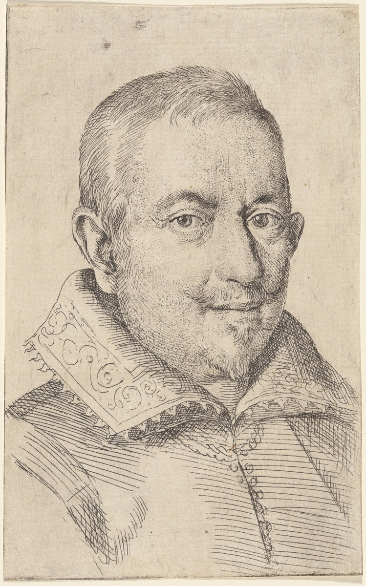 Portrait of a Middle-Aged Man by Ottavio Leoni (Roman, c. 1578 - 1630), 16X12"(A3)Poster Print