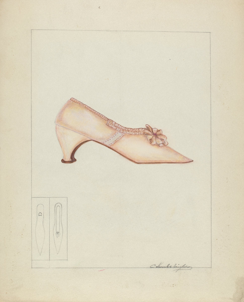 Woman's Shoe by Columbus Simpson (American, active c. 1935), 16X12"(A3)Poster Print