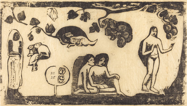 Women, Animals and Foliage (Femmes, animaux et feuillages) by Paul Gauguin (French, 1848 - 1903), 16X12"(A3)Poster Print