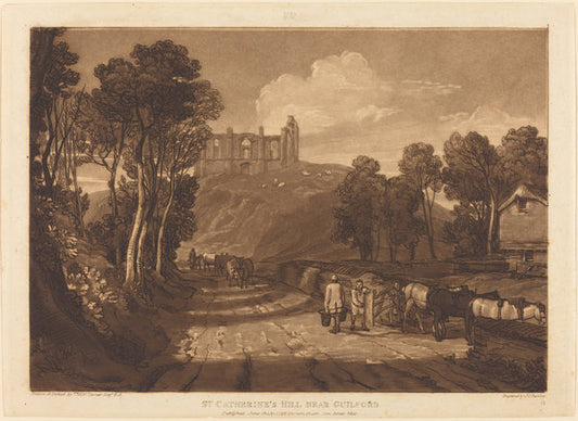 Saint Catherine's Hill Near Guilford by Joseph Mallord William Turner and J.C. Easling (British, active 1812/1833), 16X12"(A3)Poster Print